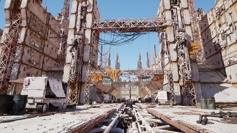 ArtStation - Sci fi Facility Unreal Engine 4, Vasiliy Poryagin Sci Fi Facility, Scifi Building, Scifi Environment, Sci Fi Building, Sci Fi City, Sci Fi Environment, Fantasy Paintings, Inspirational Artwork, Retro Futuristic