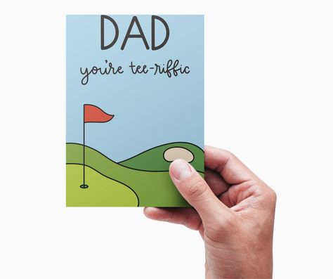 Father's Day Painting, Grandpa Card, Golf Cards, Creative Birthday Cards, Funny Fathers Day Card, Golf Theme, Dads Favorite, Creative Birthday, Printable Planner Pages