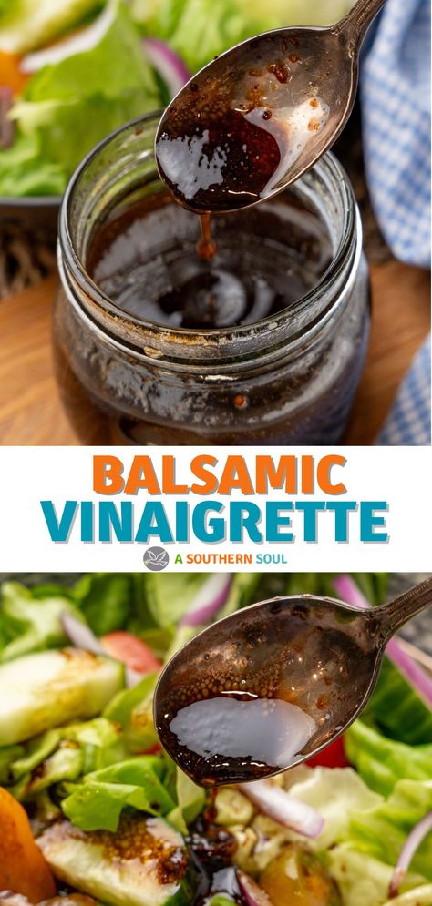 Balsamic Vinaigrette Dressing Balsamic Vinaigrette Dressing Recipe, Easy Dressing Recipe, Healthy Dressing Recipes, Balsamic Dressing Recipe, Honey Balsamic Dressing, Balsamic Vinaigrette Salad, Vinaigrette Dressing Recipe, Balsamic Vinaigrette Recipe, Homemade Balsamic Vinaigrette