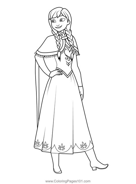 Princess Anna 5 Coloring Page Coloring Pages Frozen, Elsa And Anna Coloring Pages, Anna Frozen Coloring Page, Elsa Frozen 2 Coloring Pages, Anna Coloring Pages, Anna Drawing, Elsa Outline Drawing, Anna Frozen Drawing Sketch, Anna Craft