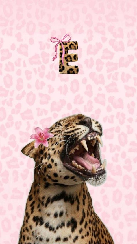 Coquette cheeta with the letter E E Wallpaper Letter Iphone, Leopard Widget, Glamour Wallpaper, Images For Wallpaper, Pink Glamour, Cute Images For Wallpaper, Bow Wallpaper, Y2k Wallpaper, Being A Girl