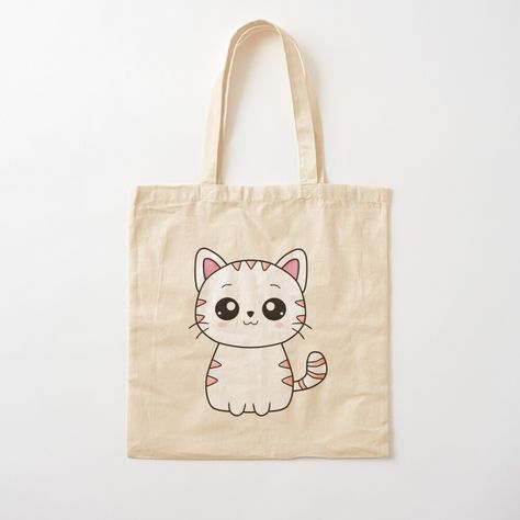 Creative Tote Bag, Minimalist Tote, Cat Tote Bag, T Shirt Painting, Neko Cat, Painted Tote, Cats Tote Bag, Japanese Kawaii, White Tote Bag