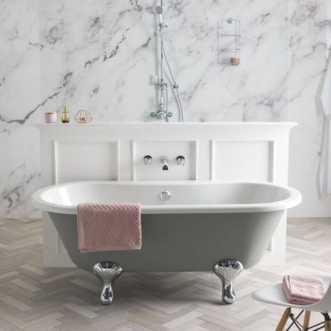 Elmstead Bath - BC Designs | Luxury Designer Bathrooms Bathroom And Toilet Ideas, Small Ensuite Ideas, Thomas Crapper, Traditional Style Bathroom, Bath With Shower, Bathroom Vanity Tray, Bath Paint, Slipper Bath, Double Ended Bath