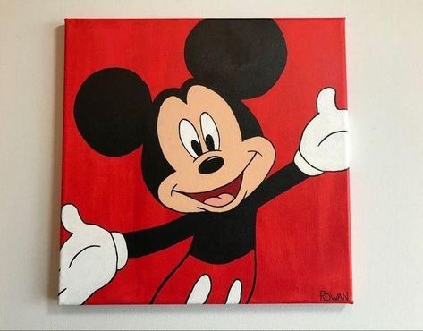 Disney Canvas Paintings, Hello Kitty Painting, Kitty Painting, Oil Pastel Drawings Easy, Disney Canvas Art, Disney Canvas, Disney Paintings, Small Canvas Paintings, Simple Canvas Paintings