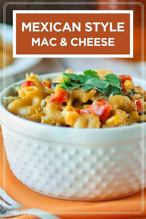 This Mexican Mac and Cheese is perfectly creamy with a hint of bold and warm spices. With cumin, chili powder, and cayenne combined with gooey cheese, you’ll love this fun take on the classic dish! Rich and satisfying, the whole family will enjoy this comforting mac and cheese dish. Adjust the spice levels to your taste and serve with a salad or your favorite veggie for a complete meal! Mexican Mac N Cheese, Southwest Mac And Cheese, Mexican Mac And Cheese, Southwest Recipes, Savory Recipe, Easy Meal Plans, Cheese Dishes, Gooey Cheese, Pasta Shapes