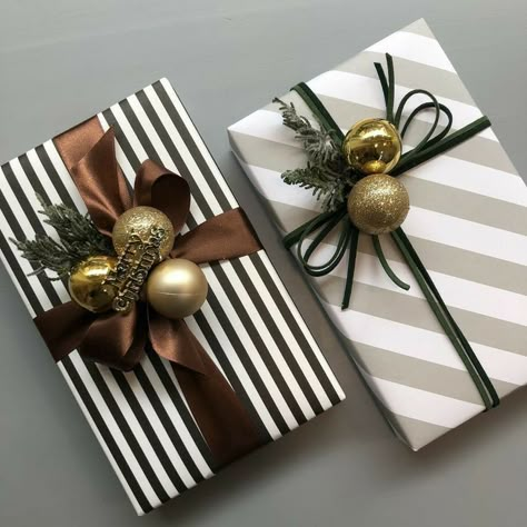 Creative Corporate Gifts, Christmas Gift Wrapping Diy, Pretty Gift Wrapping Ideas, Christmas Wrapping Ideas, Xmas Gift Wrap, Elegant Gift Wrapping, Wrapping Inspiration, Christmas Gift Packaging, Gift Wrapping Techniques