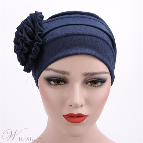 Pure Colour Women Flower Turban: Wigsbuy.com Chemo Turbans, Turban Hijab, Cotton Flower, Fall Hats, Turban Hat, Flower Hats, Big Flowers, External Lighting, Pure Color