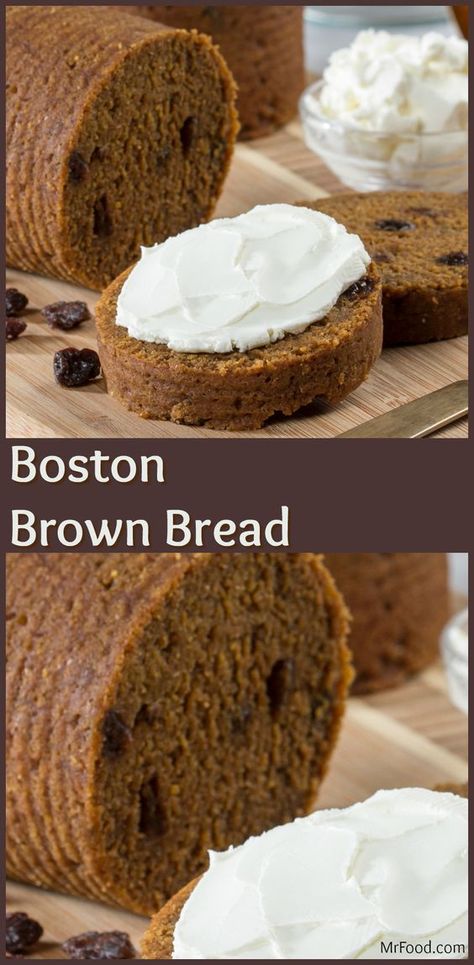 Old Fashioned Boston Brown Bread, Brown Bread In A Can Recipes, New England Brown Bread, Steamed Brown Bread, Boston Brown Bread In A Can, Brown Bread Recipes Easy, Brown Bread In A Can, Canned Brown Bread, Brown Bread Recipes