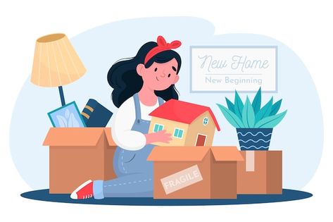 House moving illustration | Free Vector #Freepik #freevector #move-house #move #relocation #moving-house Starlight Princess Slot, Moving Illustration, Moving Out Of Home, Work Cartoons, Starlight Princess, School Illustration, Anime Theme, House Moving, Kids Moves