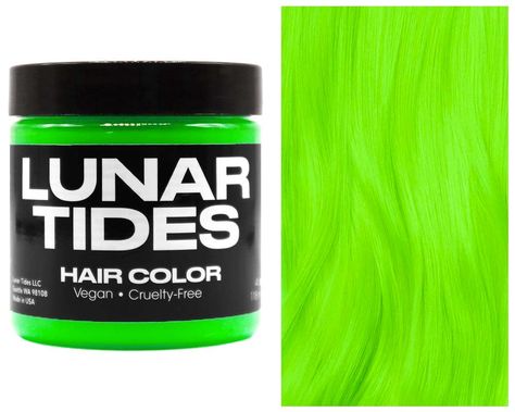 Lime Uses, Neon Green Hair, Lunar Tide, Green Hair Dye, Split Dyed Hair, Hair Dyes, Semi Permanent Hair Color, Split Hair, Platinum Hair