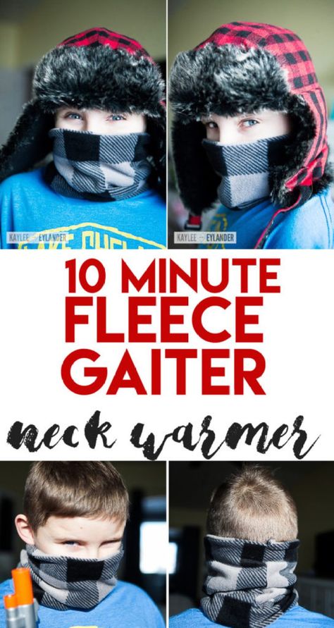 10 minute Kid’s Fleece Gaiter | DIY Neck Warmer Ski Neck Gaiter, Diy Neck Warmer, Fleece Gaiter, Neck Warmer Pattern, Fleece Ideas, Fleece Sewing, Scarves Diy, Fleece Sewing Projects, Fleece Crafts