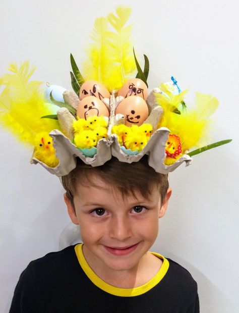 Crazy Hair For School, Crazy Hair Day For Boys, Easter Bonnet Ideas, Girls Easter Bonnet, Tinkerbell Party Theme, Easter Hat Parade, Diy Tea Party, Hair For School, Healthy Easter