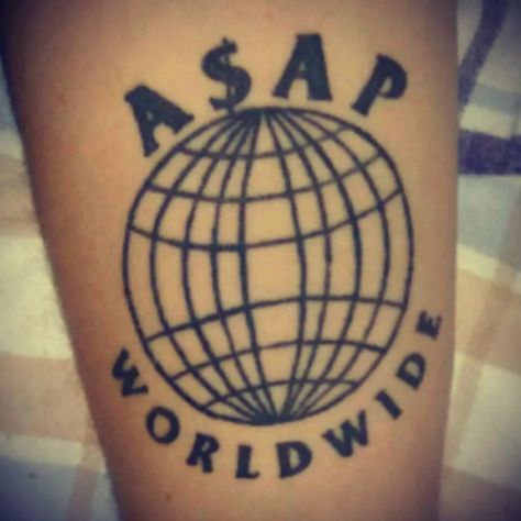 Tattoo uploaded by Marcel Diskowski | My 1st tattoo: A$AP Worldwide logo #simple #logo #asap #first #firsttattoo | 335200 | Tattoodo Asap Rocky Tattoo Ideas, Asap Tattoo, Rocky Tattoo, Worldwide Logo, Simple Logo, First Tattoo, Deathly Hallows Tattoo, Triangle Tattoo, Tatting