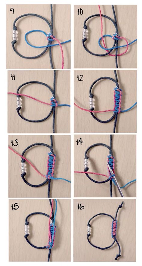 Square Sliding Knot - Make and Fable Sliding Knot Tutorial, Sliding Knot Bracelet, Diy Bracelets Tutorials, Knots Diy, Knots Tutorial, Jewelry Knots, Bracelet Knots, Friendship Bracelets Diy, Knot Bracelet