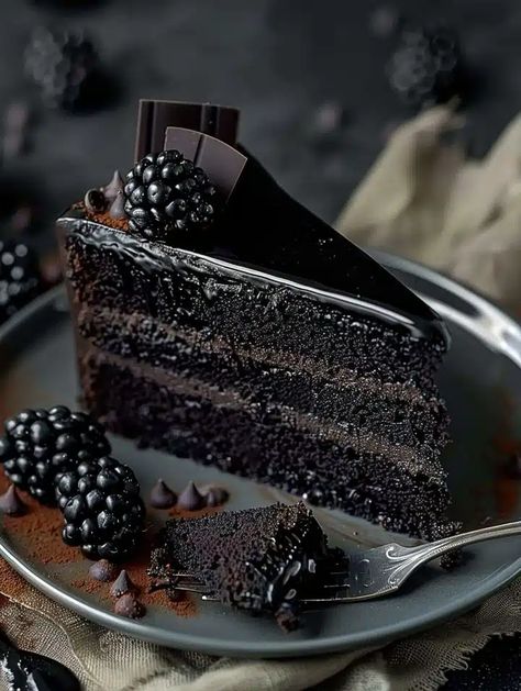 Black Velvet Cake | Delectable Recipe Black Aesthetic Food, Birthday Cake Dark Aesthetic, Birthday Cake Aesthetic Green, Black Desserts, 11 Birthday Cake, Black Velvet Cake Recipe, Black Velvet Cake, Dark Cake, Wednesday Birthday Party