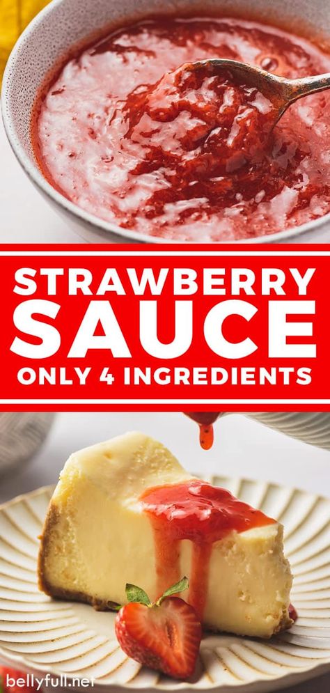 Strawberry Drizzle For Cheesecake, Cheesecake Strawberry Sauce, Homemade Dessert Sauces, Cheesecake With Strawberry Sauce, Homemade Strawberry Topping For Cheesecake, How To Make Strawberry Topping For Cheesecake, Strawberry Filling For Cheesecake, Cheesecake Sauce Topping, Homemade Strawberry Sauce For Cheesecake