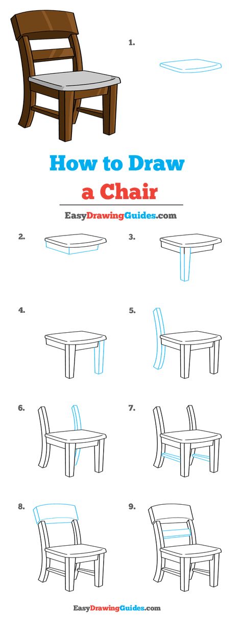 Easy Furniture Sketches, Easy Chair Drawing, How To Draw A Chair, Chair Drawing Simple, Draw A Chair, Sofa Drawing, Easy Drawing Guides, Blending Colored Pencils, Chair Drawing