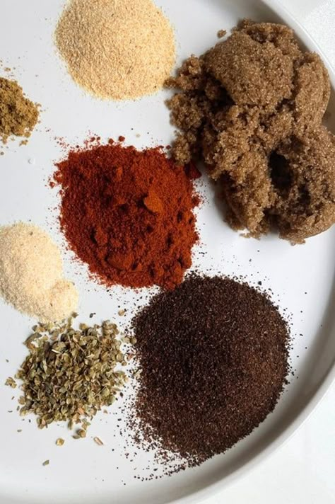 This is the best homemade pork rub and it goes amazing with pork chops, pork tenderloin, pulled pork, and even smoked chicken. | homemade dry rub for pork ribs | homemade pork chop rub | ultimate homemade dry rub for pork and chicken | homemade pork rub for smoker| homemade dry rub for pork | best rub for pork ribs | best pork chop dry rub | best dry rub for pulled pork | best pork chop rub | best dry rub for pork ribs | best pork rub recipe Pulled Pork Rub Slow Cooker, Mustard Rub For Pork, Rubs For Pork Ribs, Pork Rub For Pulled Pork, Pork Belly Rub Recipe, Pork Tenderloin Pulled Pork, Pork Belly Rub, Pork Belly Seasoning, Rub For Pork Shoulder