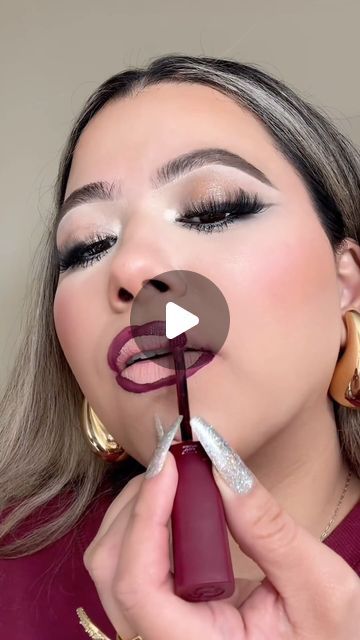 Makeup For Burgundy Dress, Red Ombre Lips, Ombre Lips Tutorial, Ombré Lips, Ombre Lipstick, Burgundy Lips, Burgundy Lipstick, Loreal Paris Infallible, Lip Tutorial