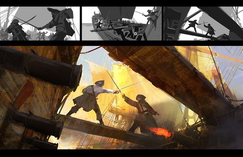 Pirate Ship Painting, Thumbnail Ideas, J Park, Key Frame, Ship Paintings, Marvelous Designer, Speed Paint, Color Painting, Jay Park