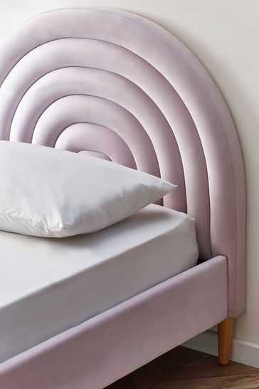 Rainbow Headboard, Rainbow Bed, Kids Rainbow, Purple Rainbow, Pastel House, Cushion Headboard, Standard Bed, Velvet Bed, Upholstered Bed Frame