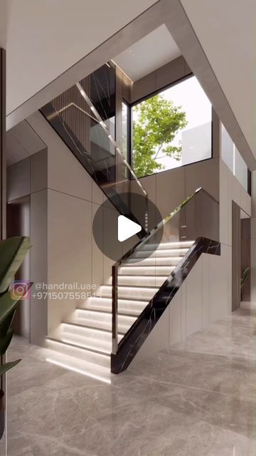 Luxurious Staircase, Interior Handrails, Luxury Stairs, Glass Handrail, Staircase Designs, Architecture Decoration, Urban Design Architecture, Handrail Design, Luxe Bedroom