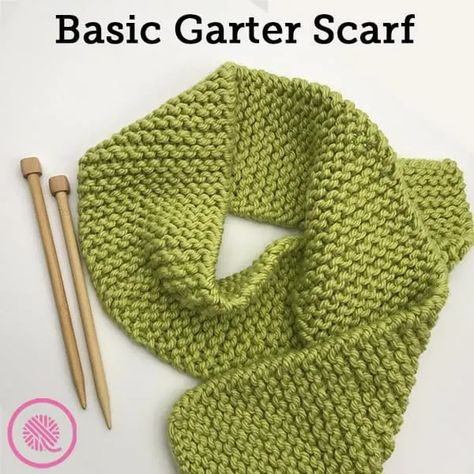 Knit A Scarf For Beginners, Knit For Beginners, Knit A Scarf, Garter Stitch Scarf, Easy Scarf Knitting Patterns, Beginner Knit Scarf, Dishcloth Patterns Free, Garter Stitch Knitting, Advanced Knitting