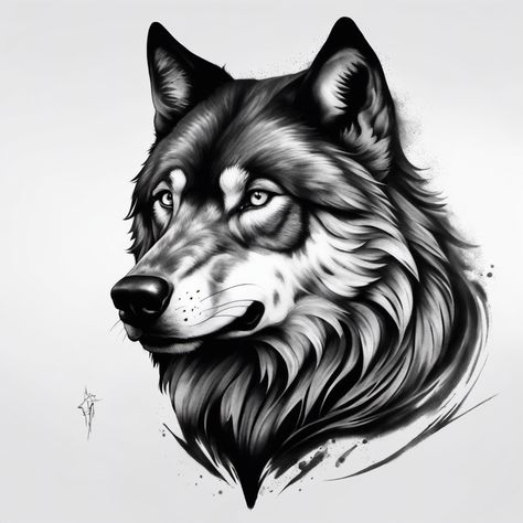 Wolf Face Drawing, Wolf Tattoo Forearm, Small Feather Tattoo, Hip Hop Tattoo, Abstract Art Tattoo, Wolf Tattoos Men, Wolf Sketch, Wolf Tattoo Sleeve, Eagle Painting