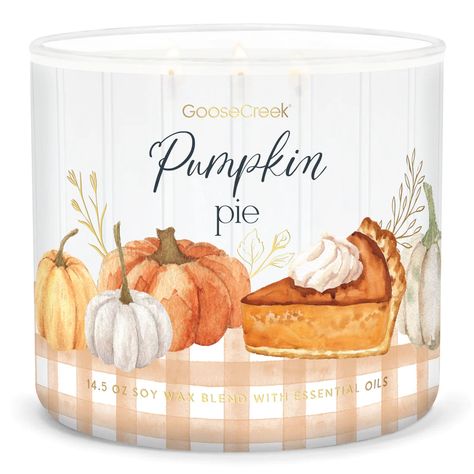 Pumpkin Pie Candle, Goose Creek Candles, Pie Candles, Thanksgiving Candles, Goose Creek, Food Candles, Fall Spices, Candles For Sale, 3 Wick Candles