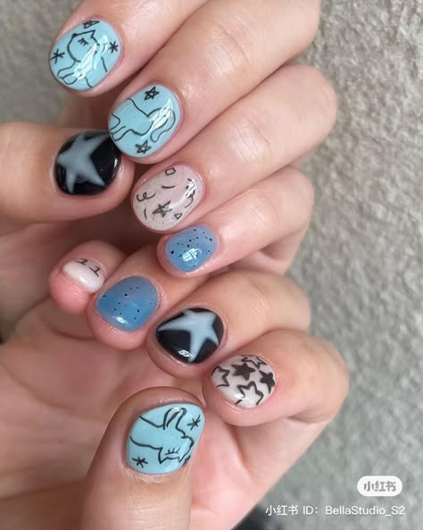 Trans Nails, Mens Nails, Hello Nails, Asian Nails, Hippie Nails, Punk Nails, Pretty Gel Nails, Crazy Nails, Cute Gel Nails