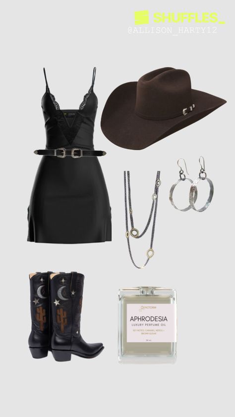 Created by allison_harty12 on Shuffles Cowgirl Boots And Dress Outfit, Western Belts Outfit, Nashville Style Outfits, Nfr Outfits, Country Style Outfits, Looks Country, Nashville Outfits, Rodeo Outfits, Cowboy Outfits