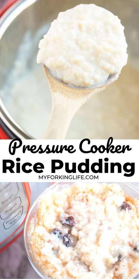 Instant Pot Rice Pudding, Pressure Cooker Desserts, Instant Pot Rice, Pressure Cooker Rice, Rice Pudding Recipes, Creamy Rice Pudding, Rice Pudding Recipe, Rice Recipes For Dinner, Creamy Rice