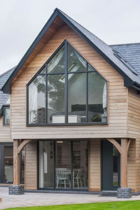 Gable End Extension, Gable End Windows, Glazed Gable, Reno House, Carriage House Garage, House Garage, Three Bedroom House, House Extension Design, Beech Tree