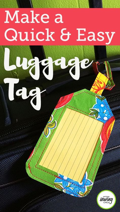 Vacation season is just around the corner, which means it’s time to dust off the old suitcases. This season, why not fancy up your bag with a personalized luggage tag? Free Luggage Tag Template, How To Make Luggage Tags, Oilcloth Projects, Luggage Tags Diy, Diy Luggage, Old Suitcases, Sewing Circles, Vinyl Tablecloth, Sew Ins