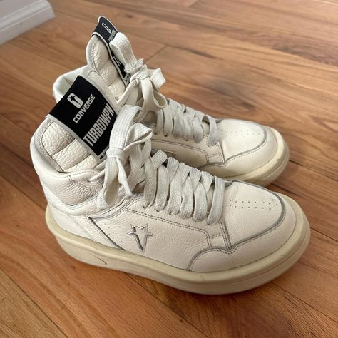 Rick Owens drkshdw converse in the cream color way!... - Depop Rick Owens Converse, Rick Owens Drkshdw, The Cream, Rick Owens, Cream Color, Converse, Cream, Clothes, Color