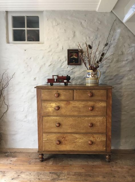 Chest Of Drawers Styling, Rustic Minimalism, Pine Chest Of Drawers, Chest Of Draws, Modern Chests, Dresser Furniture, Pine Chests, West Wales, Futuristic Furniture