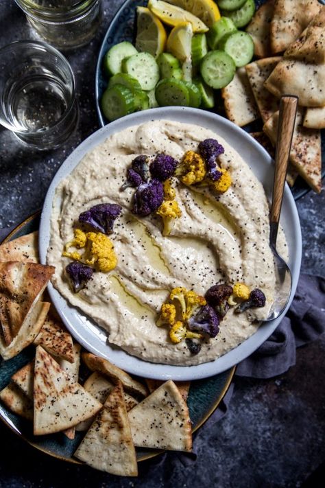 Califlower Curry, Curry Hummus, Curry Cauliflower, Lighter Recipes, Cauliflower Hummus, Night Recipes, Seasonal Fruit, Healthy School, Condiment Recipes