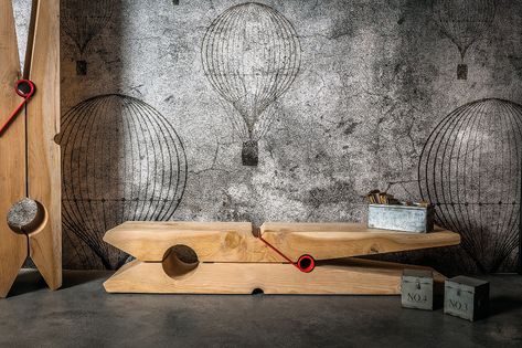 MOLLETTA | BENCHES | RIVA 1920 Projection Installation, 1920 Home, Concrete Finishes, Fire House, Basement Storage, Storage Idea, Indoor Bench, Contemporary Luxury, Wooden Bench