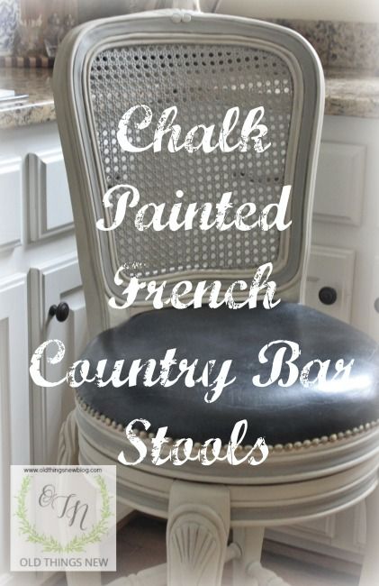 Painted Wood Bar Stools, Chalk Paint Bar Stools, Paint Bar Stools, Shabby Chic Bar Stools, Refurbished Bar Stools, Painted Barstools, French Country Bar Stools, Apt Kitchen, Country Bar Stools