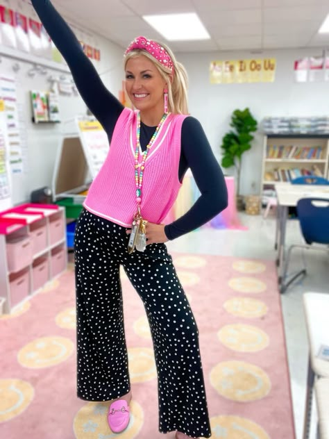 Pastel Teacher Outfit, Funky Teaching Outfits, Wacky Wednesday Outfit For Teachers, Meet The Teacher Outfit, Bcba Outfits, Colorful Teacher Outfits, What I’d Wear As A Teacher, Teacher Outfits 2024-2025, Ootd Teacher