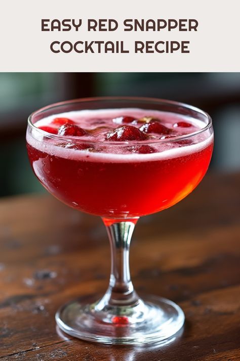 Looking to impress your friends with a fun and fruity drink? Try our easy Red Snapper cocktail recipe! This delightful drink combines the sweet, nutty flavors of Amaretto with the tangy notes of cranberry juice and a splash of Crown Royal whiskey. Perfect for gatherings or a cozy evening at home, this cocktail has all the refreshing elements that make it a crowd-pleaser. Get ready to mix up a drink that everyone will love. Cheers to the weekend and tasty concoctions that brighten up any mood! Red Alcoholic Drinks, Drinks With Grenadine, Rusty Nail Cocktail, Hot Toddy Cocktail, Crown Royal Whiskey, Festive Holiday Drinks, Sweet Cocktail, Easy Alcoholic Drinks, Alcohol Beverages