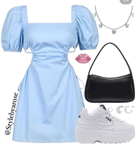 Cute Blue Summer Outfits, Urban Chic Outfits, Glamorous Outfits, 2000s Clothes, Outfit Ideas For Women, Easy Trendy Outfits, Cute Comfy Outfits, Outfits For Women, Casual Chic Outfit