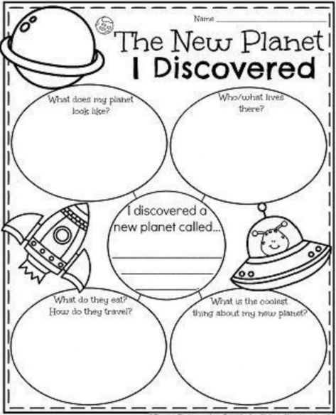 Space Themed Writing Activities, 2nd Grade Space Activities, Create Your Own Planet Worksheet, Writing Activity 2nd Grade, Grade 3 Activities, Fun Writing Activities For Kids, Create Your Own Planet, August Writing, January Writing Prompts