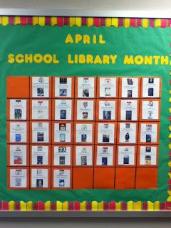 DCG Middle School Library: April is School Library Month! Fun Library Ideas, School Library Activities, Welcome To The Library, Middle School Library, School Library Bulletin Boards, School Library Displays, Middle School Books, Library Media Specialist, Middle School Libraries