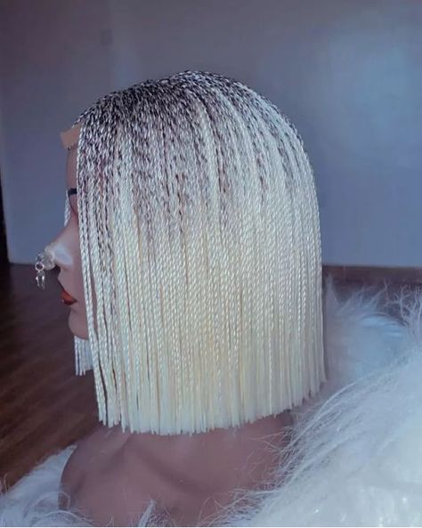 16 Protective Hairstyles For White Hair To Value Your Grace Braided Wigs Styles, Braided Wig Styles, Straight Braids, White Braids, Micro Braids Styles, Micro Twists, Short Box Braids Hairstyles, Blonde Box Braids, Wig Ideas