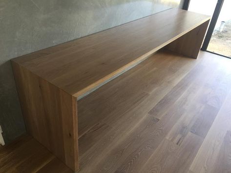 Lumber Furniture on Instagram: “Exquisite American oak waterfall #homeoffice desk” Waterfall Edge Desk, Table With Stools, Waterfall Table, Lumber, Stools, Dining Bench, Basement, Entryway Tables, Home Office