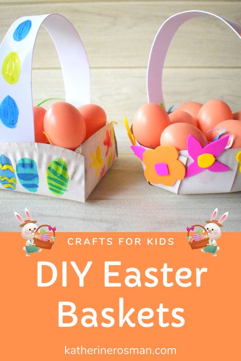 Craft Easter Basket Ideas, Easter Bag Crafts For Preschool, Diy Easter Basket Preschool, Easter Crafts With Paper Plates, Paper Plate Easter Bunny Basket, Easter Egg Hunt Basket Diy, Paper Plate Baskets, Preschool Basket Craft, Easter Egg Basket Craft Preschool