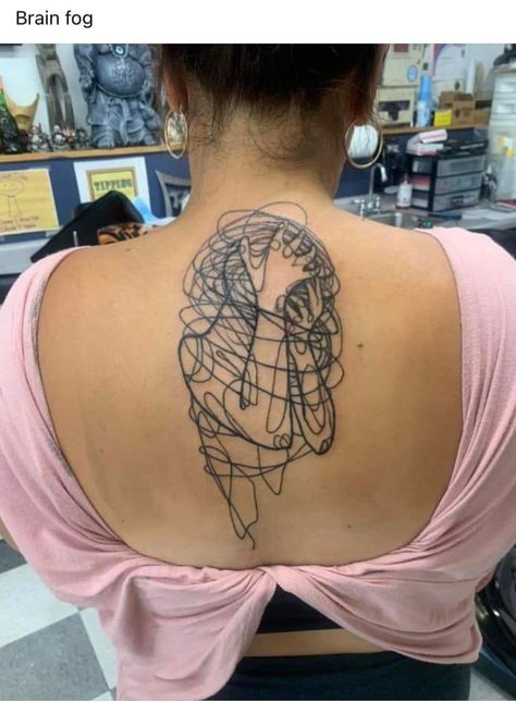 Chronic Migraines Tattoo, Trifecta Tattoo, Migraine Tattoo, Dark Disney Tattoo, First Tattoo Ideas, Surreal Tattoo, Health Tattoo, Dark Disney, Disney Tattoo