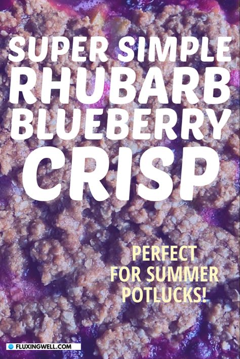 A closeup of rhubarb blueberry crisp Rhubarb And Blueberry Recipes, Blueberry Rhubarb Recipes, Rhubarb Blueberry Recipes, Blueberry Crisp Recipes, Blueberry Rhubarb Crisp, Rhubarb Crisp Recipe, Rhubarb Desserts Recipes, Berry Crisp Recipe, Blueberry Crisp Recipe