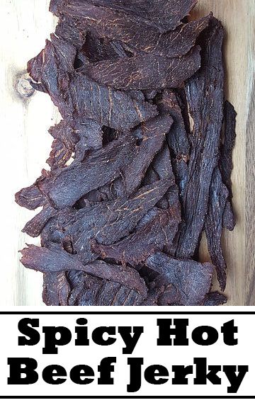 This beef jerky is spicy with a nice hint of pepper. Hot Beef Jerky Recipe, Spicy Jerky Recipe, Simple Beef Jerky Recipe, Spicy Beef Jerky Recipe, Jerky Marinade Recipes, Beef Jerky Recipe Dehydrator, Beef Jerky Marinade, Jerky Recipes Dehydrator, Deer Jerky Recipe